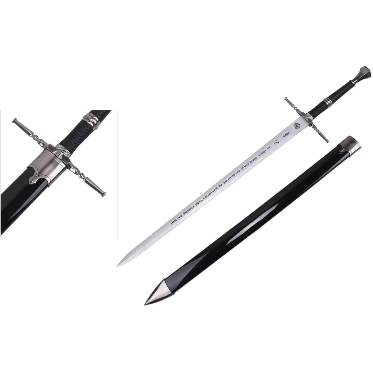 The Witcher 3 Horizontal Guard with Bell Pommel Wooden Cosplay Replica Sword