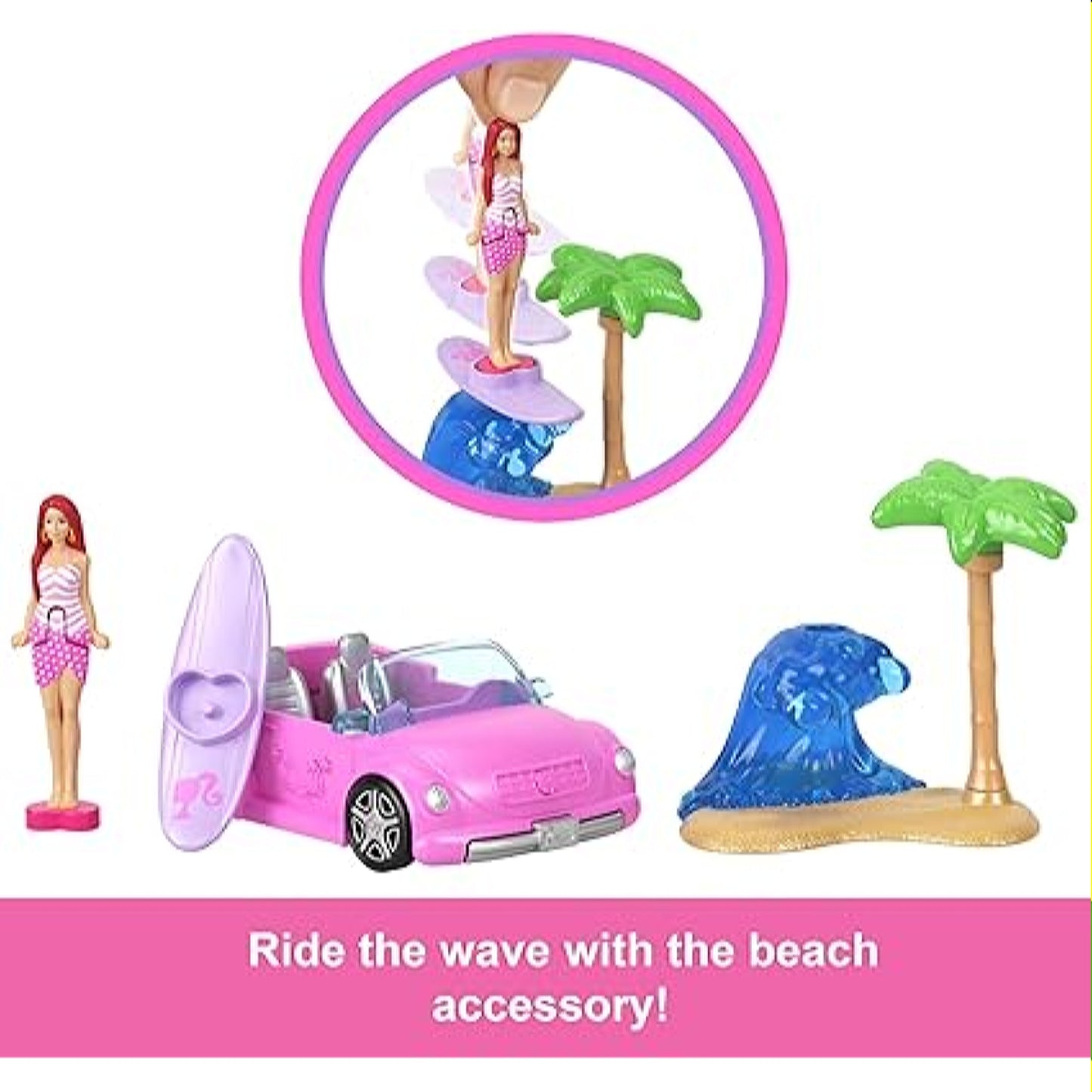 Barbie Mini Barbie Land 4-Pack Doll & Toy Vehicle Set