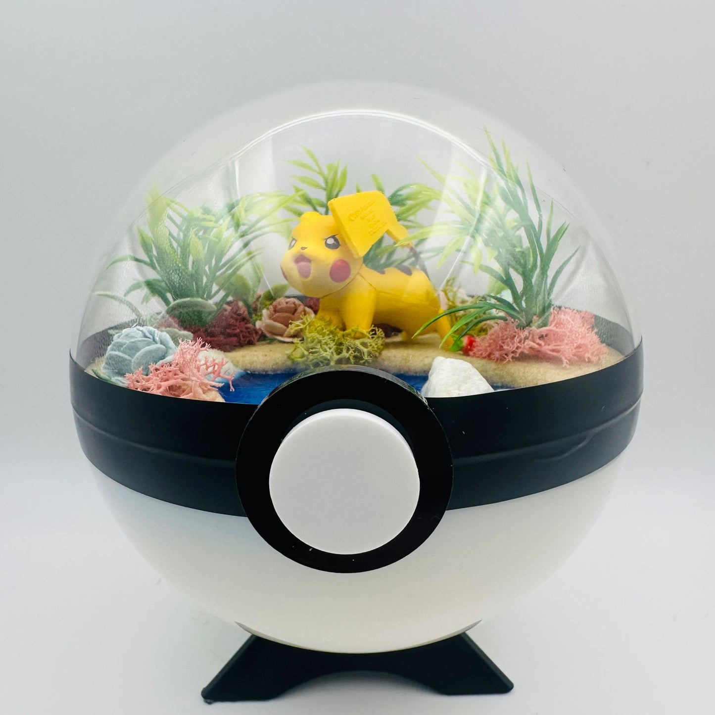 Pokemon Pikachu Crystal Terrarium Lake White Poke Ball Handmade