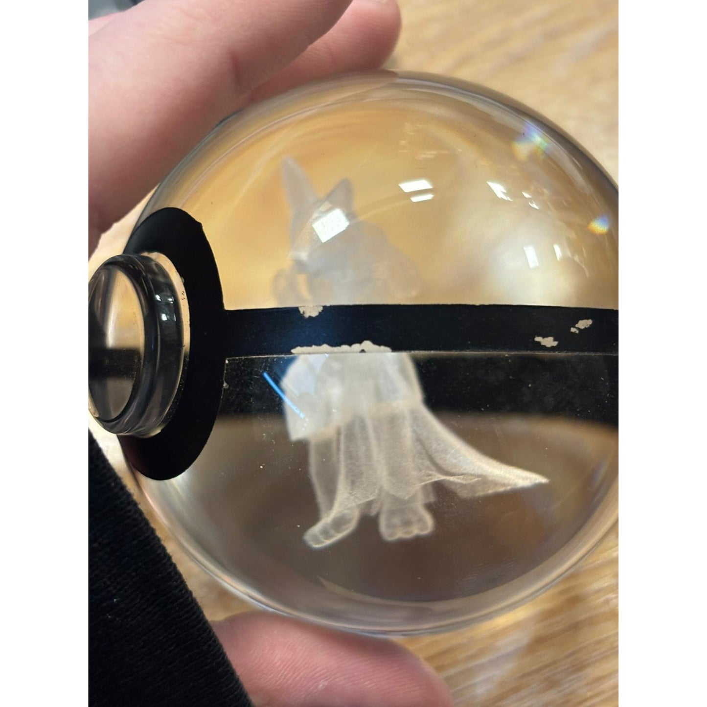 Pokemon 3D Crystal Ball Pokeball Lucario & Gardevoir Night Light 8cm XL Size DAMAGED