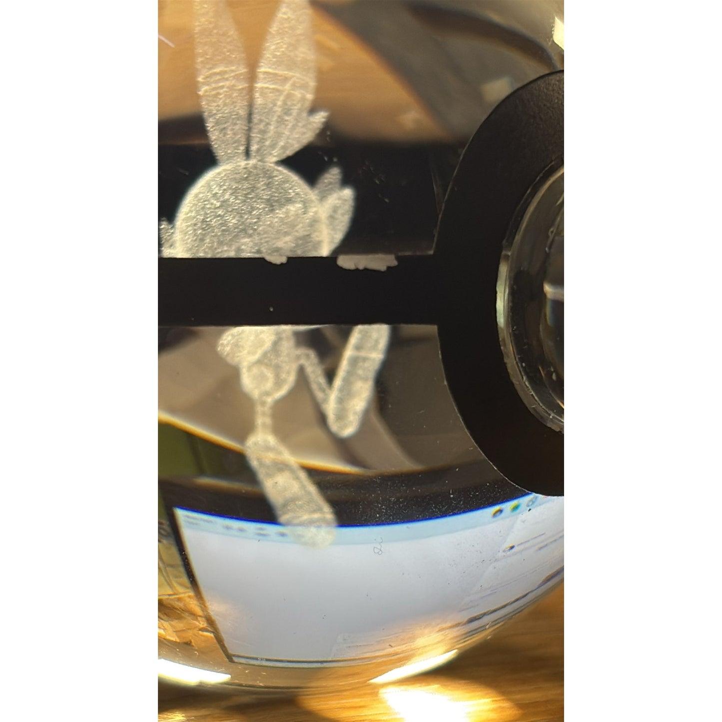 Pokemon 3D Crystal Ball Pokeball Scorbunny Night Light 8cm XL Size DAMAGED