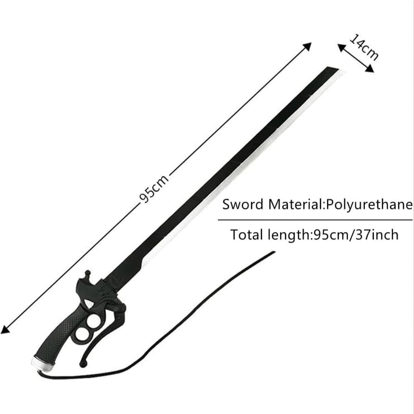 Attack on Titan Eren Yeager's Black Foam Sword - NEXTLEVELUK