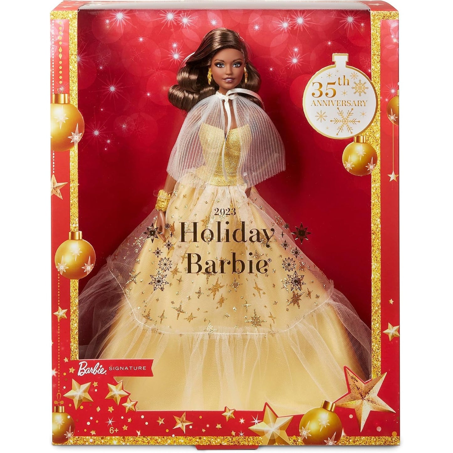 Barbie 2023 Signature Holiday Doll 35th Anniversary Brunette - NEXTLEVELUK