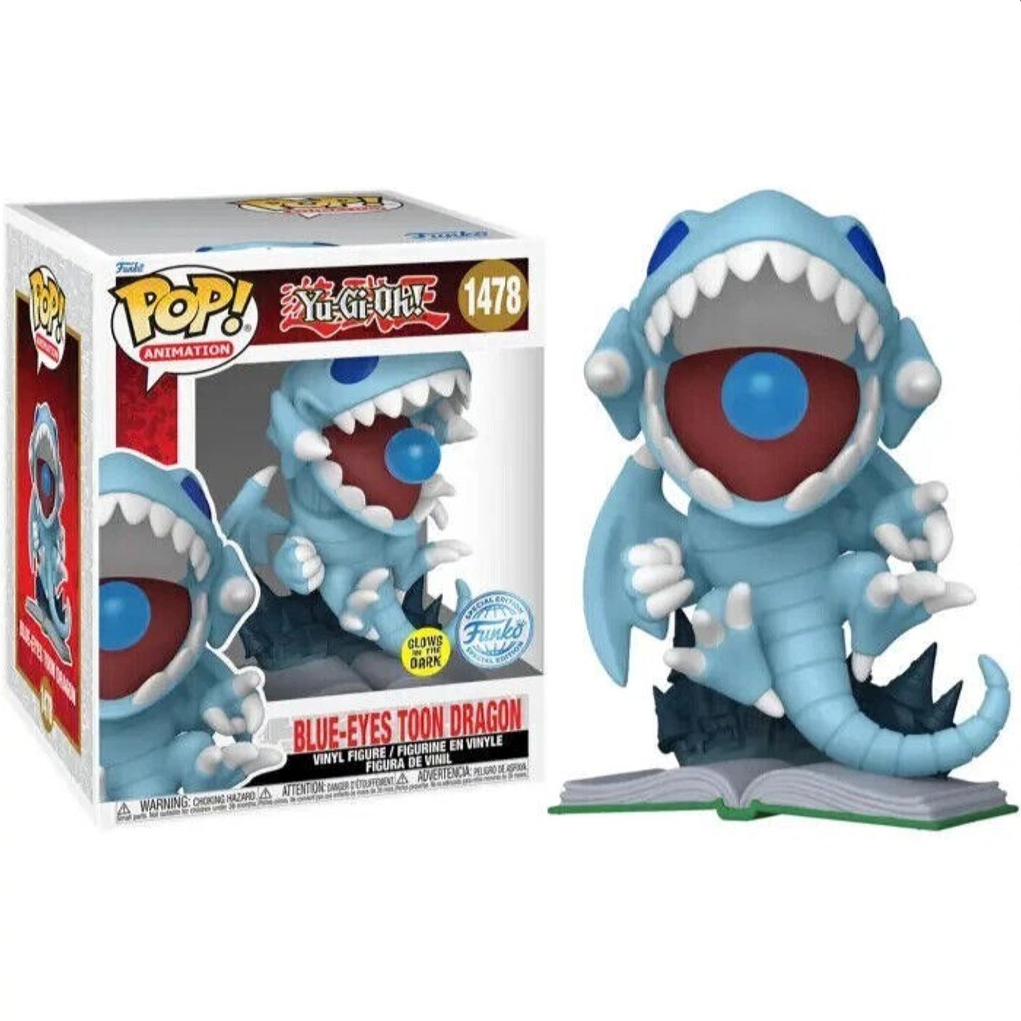 Yu-Gi-Oh! Blue-Eyes Toon Dragon GLOW IN THE DARK Funko Pop! Vinyl Figure DAMAGED BOX