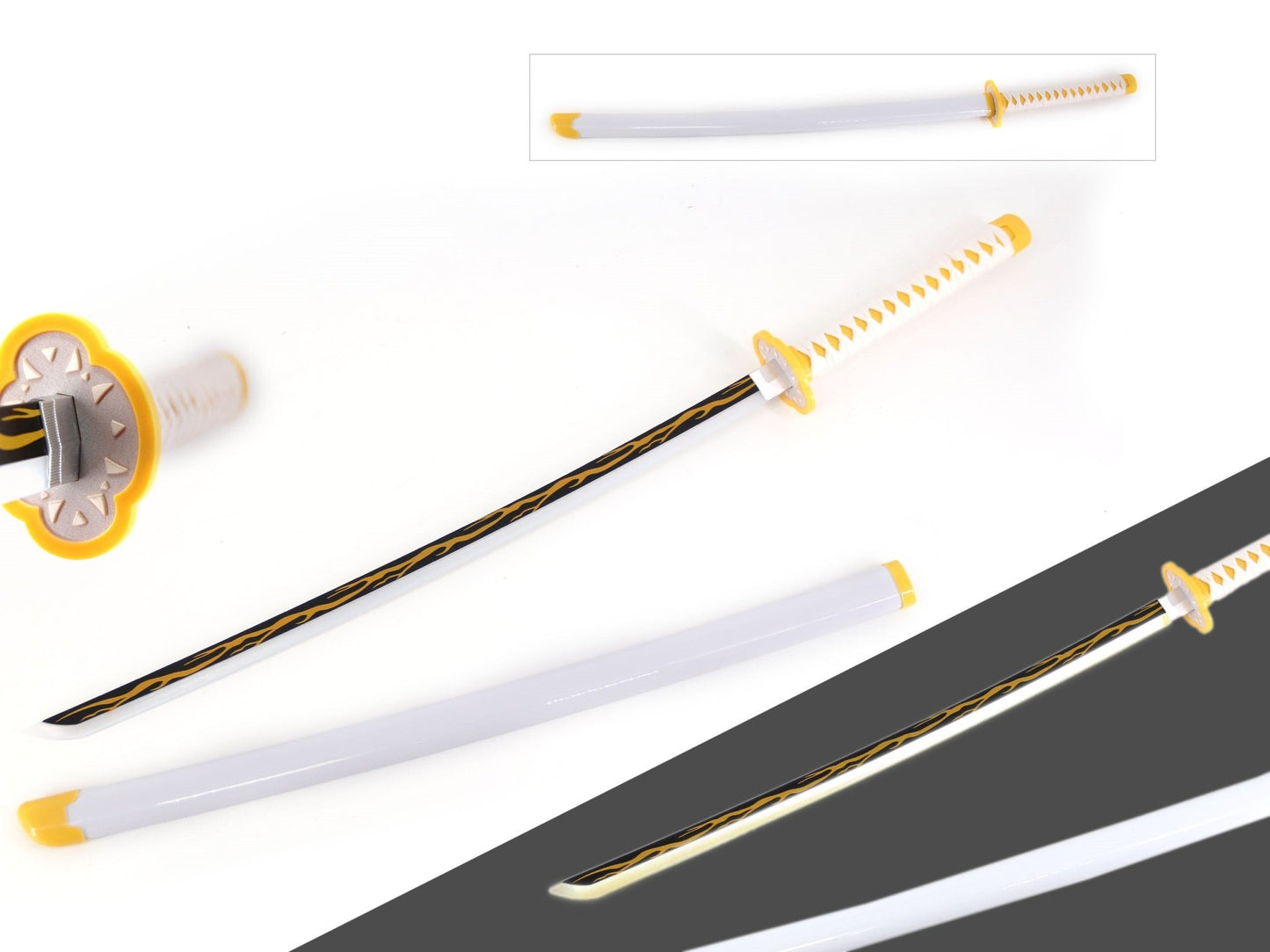 Demon Slayer Sword Zenitsu Sword LED Light Up Sword Cosplay Prop Replica - NEXTLEVELUK