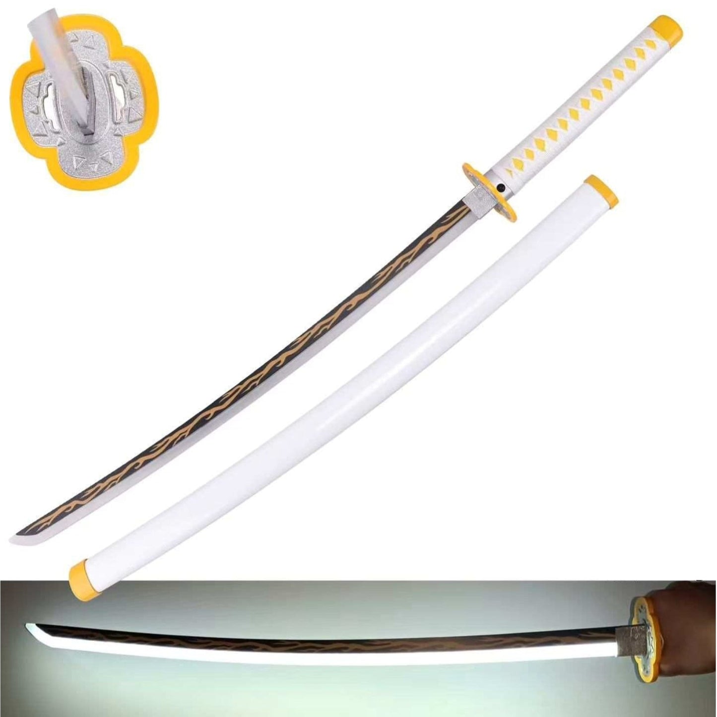 Demon Slayer Zenitsu Agatsuma Katana Metal LED Sword - NEXTLEVELUK