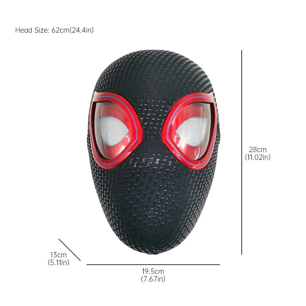 Miles Morales Spider - Man Spiderverse Light Up Interactive Mask Remote Control Spiderman - NEXTLEVELUK