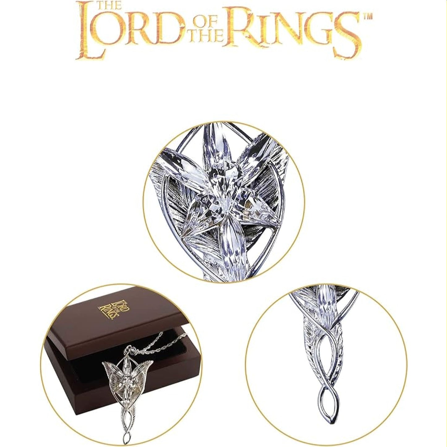 Noble Collection Lord of the Rings Evenstar Pendant Sterling Silver & Swarovski - NEXTLEVELUK