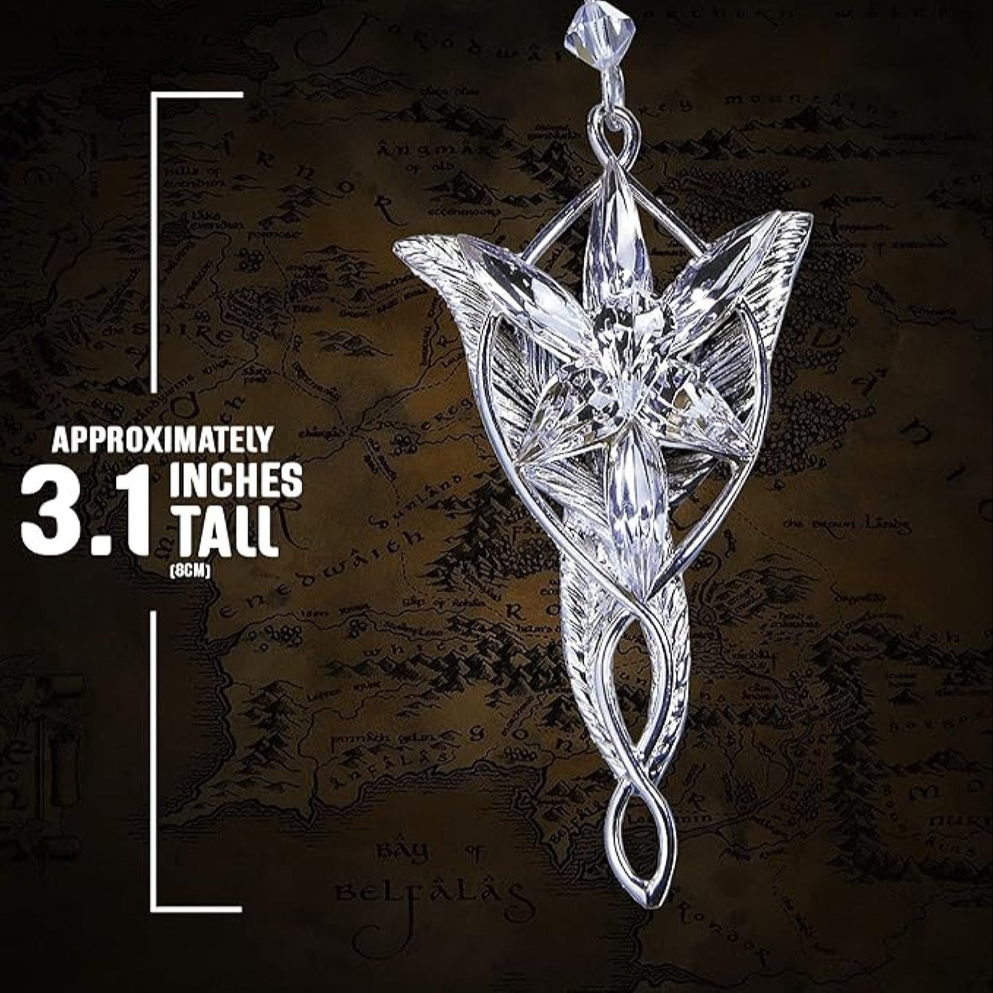 Noble Collection Lord of the Rings Evenstar Pendant Sterling Silver & Swarovski - NEXTLEVELUK