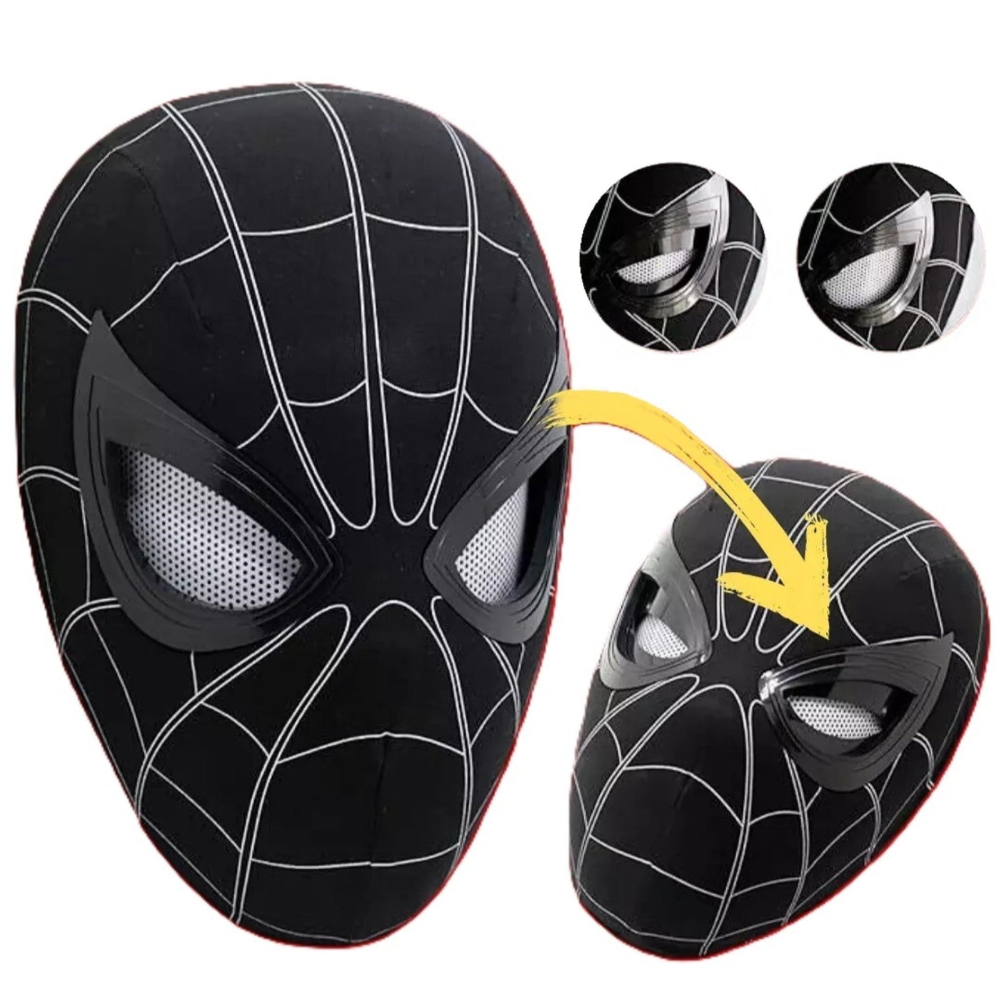 Noir Spider - Man Light Up Interactive Mask with Remote Control Adjustable Eyes Spiderman - NEXTLEVELUK