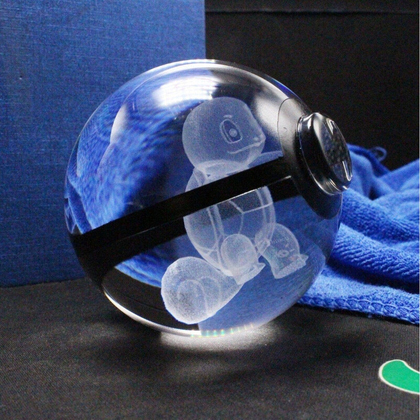 Pokemon 3D Crystal Ball Pokeball Squirtle Night Light 8cm XL Size - NEXTLEVELUK