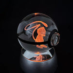 Mew Pokemon Glass Crystal Pokeball 2 with Light-Up LED Base Ornament 80mm XL Size