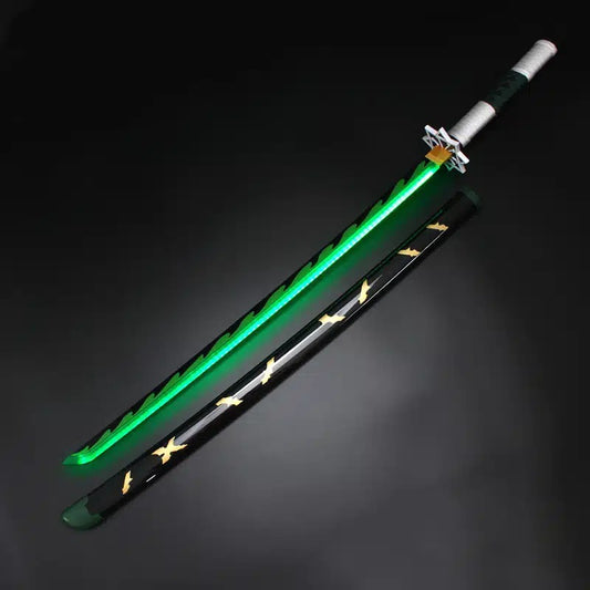 Demon Slayer Sanemi LED Light Up Sword 40 Inch Wood & Plastic Cosplay Prop Replica