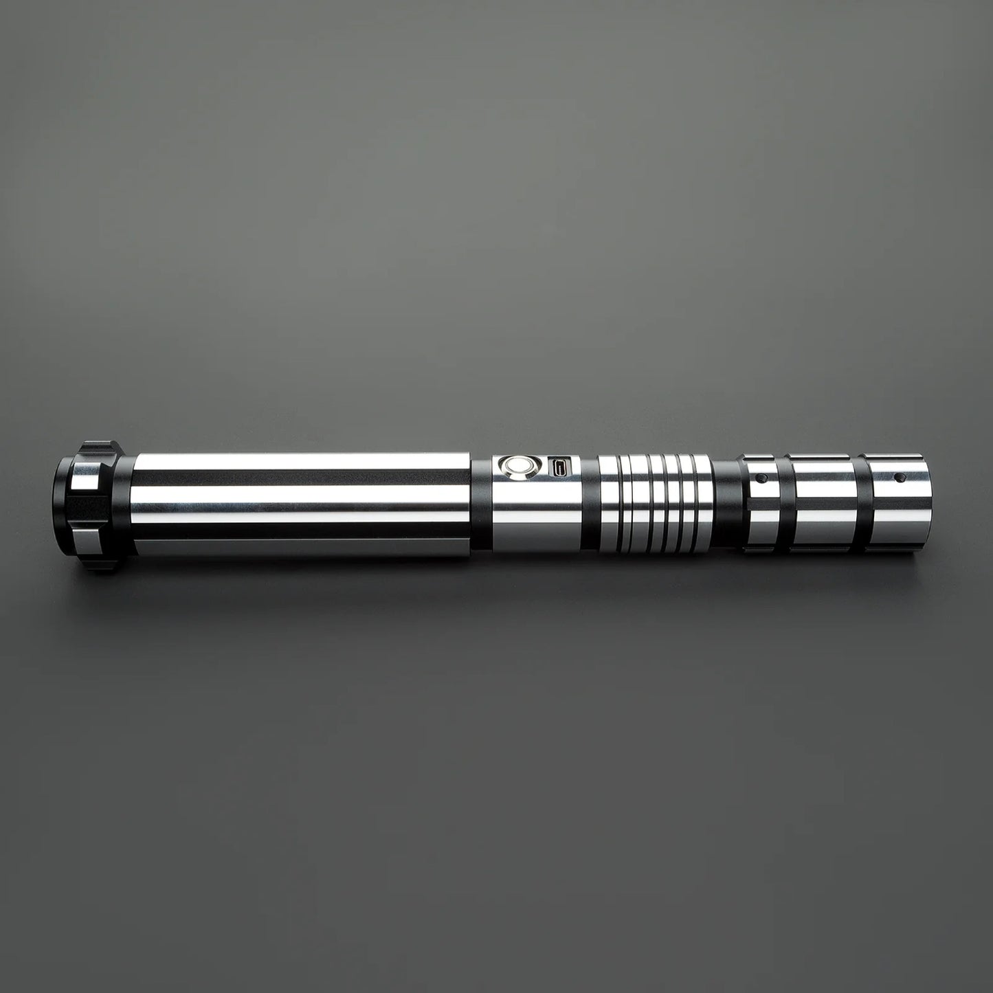 Star Wars Combat Lightsaber Baselit Custom No.118 FX RGB Black & Silver Replica (No 8 Base)