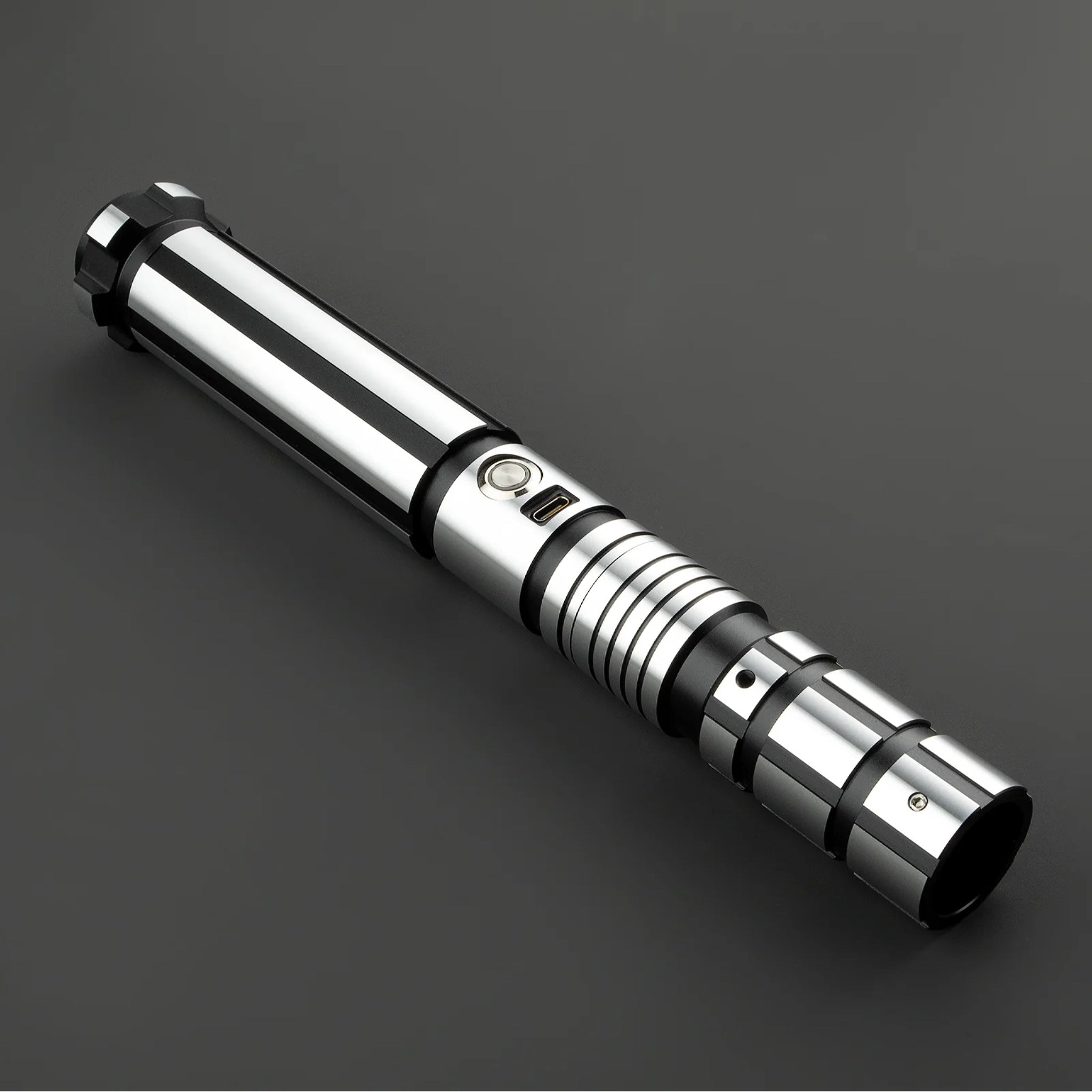 Star Wars Combat Lightsaber Baselit Custom No.118 FX RGB Black & Silver Replica
