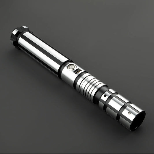 Star Wars Combat Lightsaber Baselit Custom No.118 FX RGB Black & Silver Replica (No 8 Base)