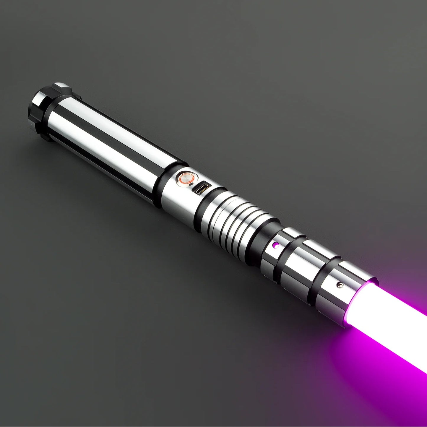 Star Wars Combat Lightsaber Baselit Custom No.118 FX RGB Black & Silver Replica (No 8 Base)