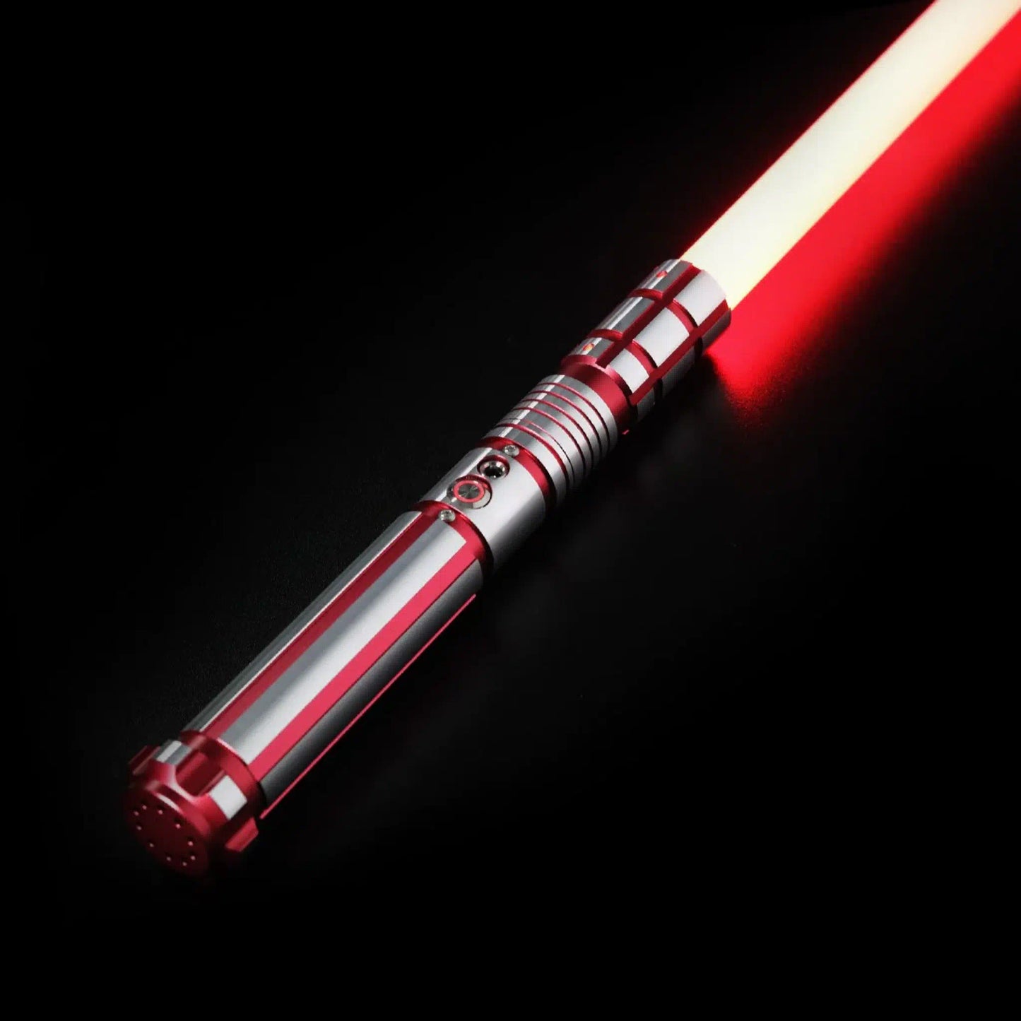 Star Wars Combat Lightsaber Baselit Custom No.118 Fx RGB Red & Silver Replica (No 8 Base)