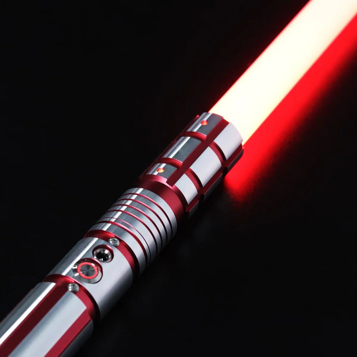 Star Wars Combat Lightsaber Baselit Custom No.118 Fx RGB Red & Silver Replica (No 8 Base)