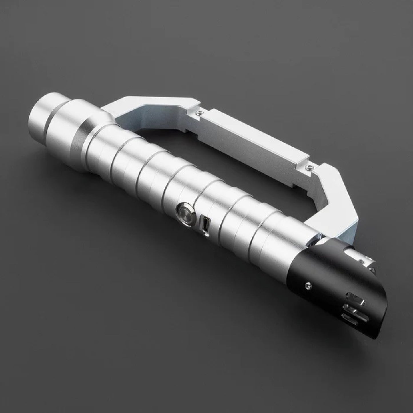 Star Wars Combat Lightsaber RGB Baselit Custom No.134 Cutlass Silver Replica (No 30 Base)