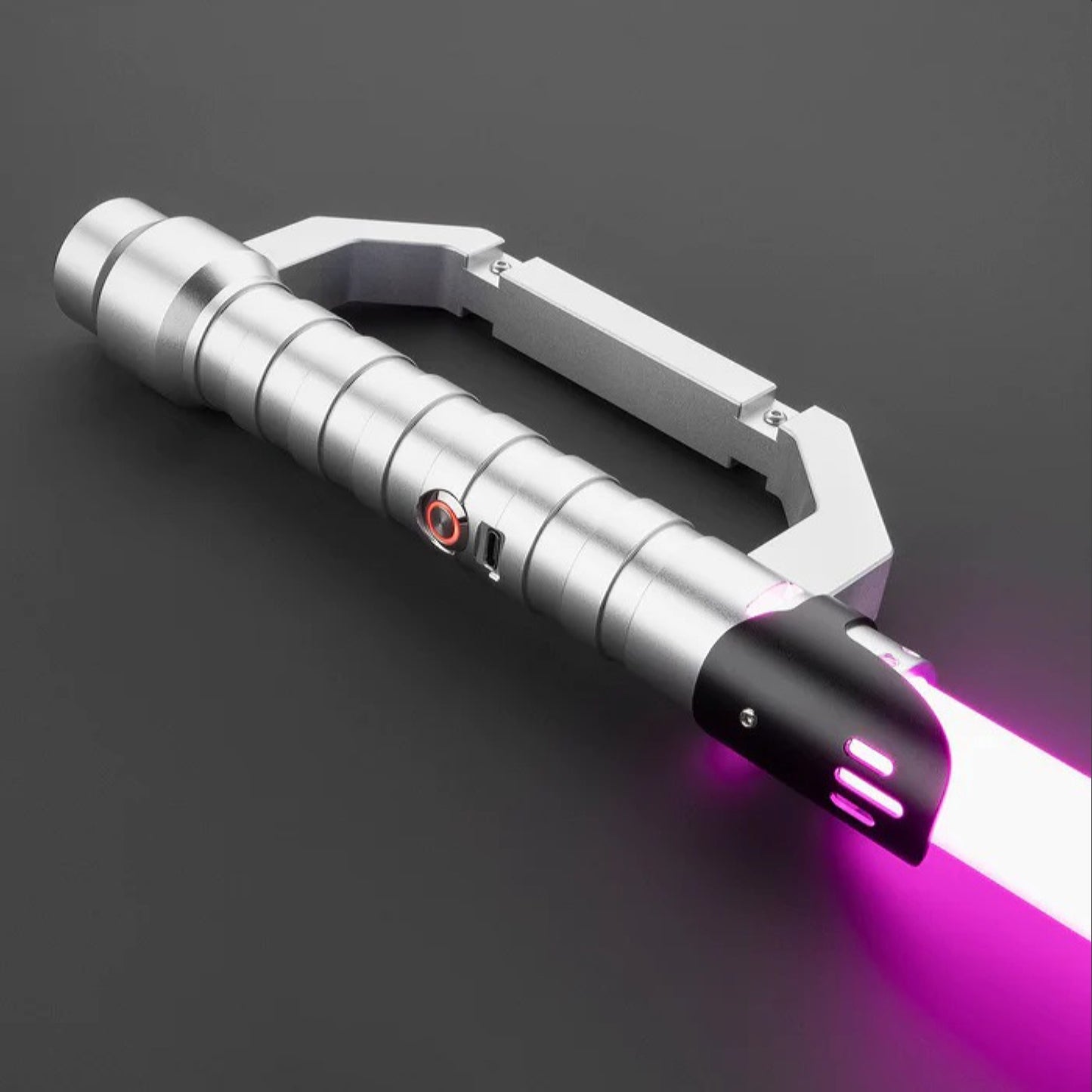 Star Wars Combat Lightsaber RGB Baselit Custom No.134 Cutlass Silver Replica (No 30 Base)