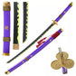 One Piece Roronoa Zoro Enma Purple Katana Wooden Cosplay Sword Version 2