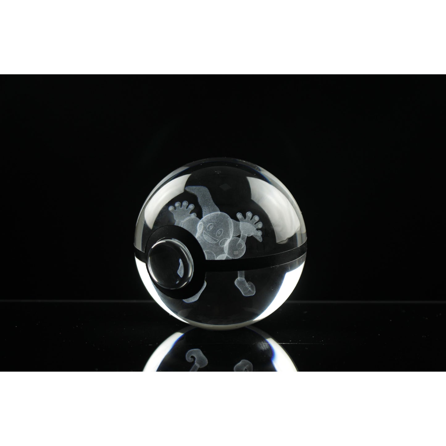 Mr Mime Pokemon Glass Crystal Pokeball 38 with Light-Up LED Base Ornament 80mm XL Size