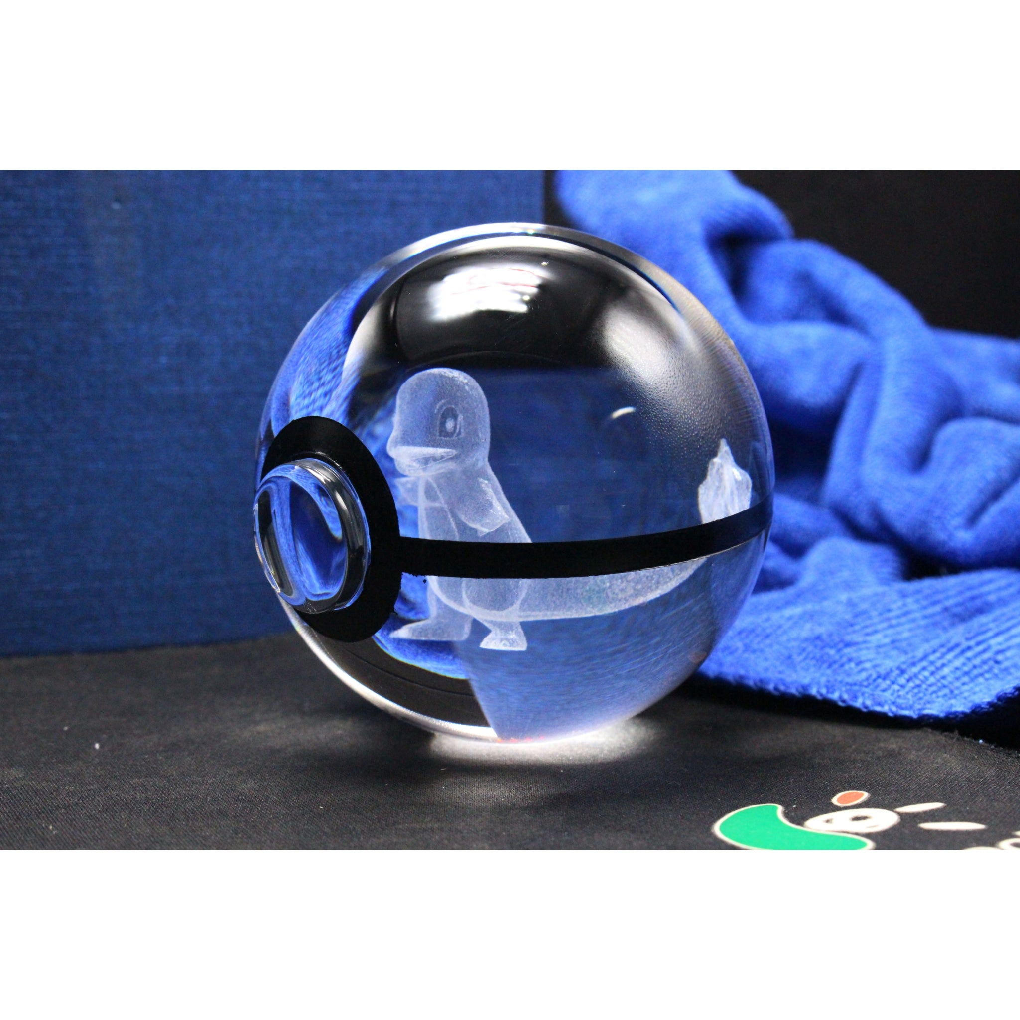 Charmander Pokemon Glass Crystal Pokeball 21 with Light-Up LED Base Ornament 80mm XL Size
