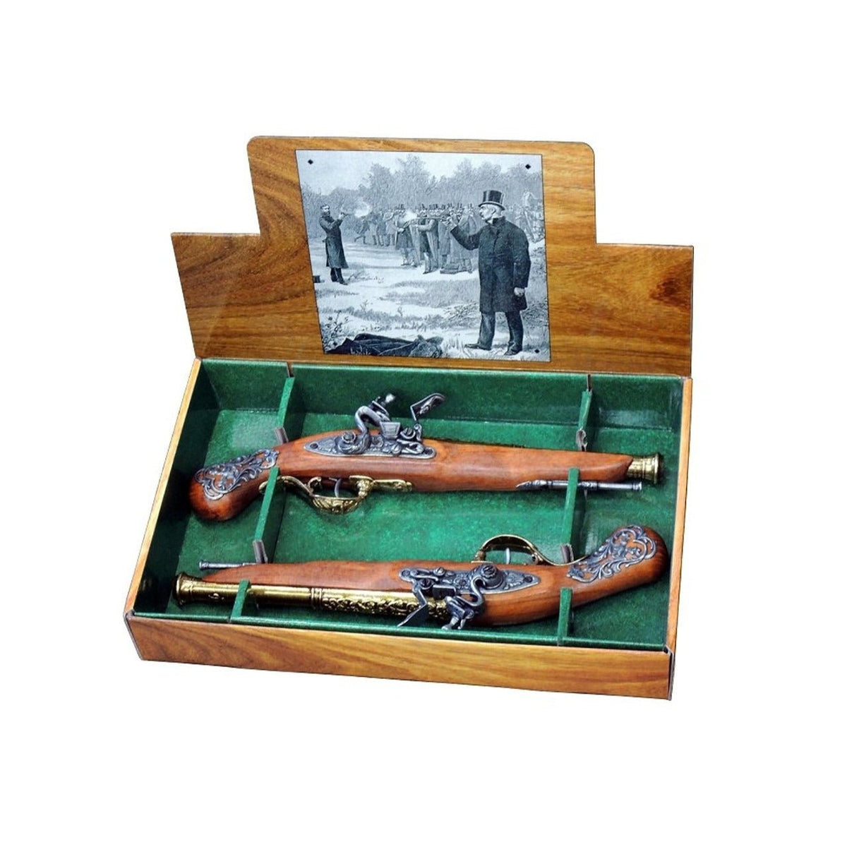 2 Dueling Flintlock Pistols Denix Replica Gun G2-1196/L