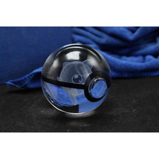 Jigglypuff Pokemon Glass Crystal Pokeball 25 with Light-Up LED Base Ornament 80mm XL Size