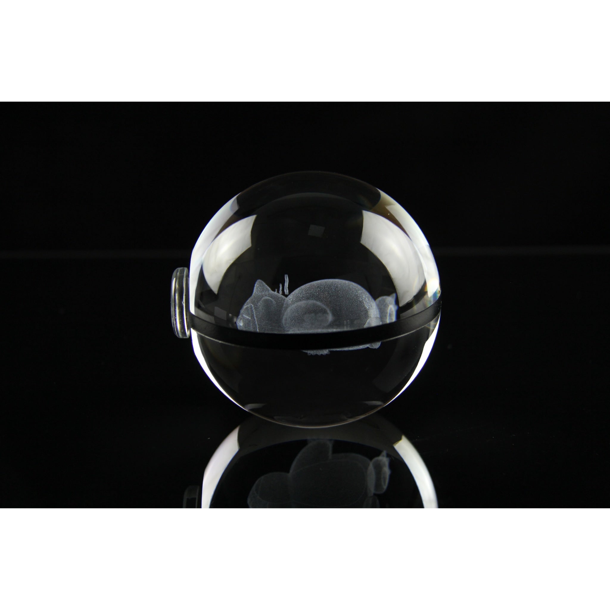 Sleep Snorlax Pokemon Glass Crystal Pokeball 46 with Light-Up LED Base Ornament 80mm XL Size