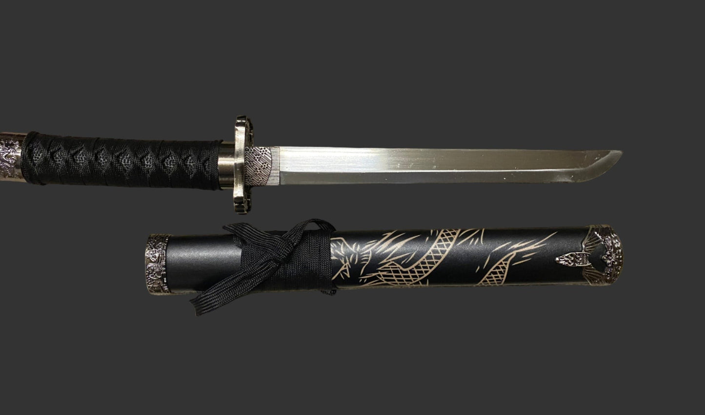 Dragon Black 440 Steel Samurai Sword Katana Set of 3