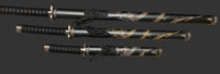 Dragon Black 440 Steel Samurai Sword Katana Set of 3