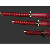 Dragon Red 440 Steel Samurai Sword Katana Set of 3