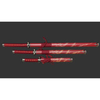 Dragon Red 440 Steel Samurai Sword Katana Set of 3