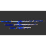 Dragon Blue 440 Steel Samurai Sword Katana Set of 3