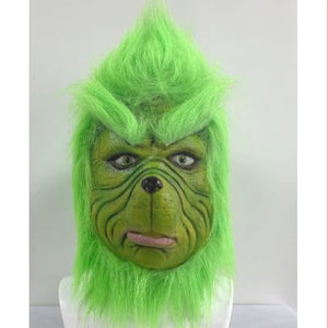 Grinch Mask Latex Dress Up Christmas Halloween Party Cosplay Props