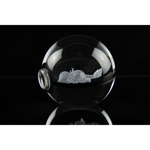 Sleep Charmander Pokemon Glass Crystal Pokeball 47 with Light-Up LED Base Ornament 80mm XL Size