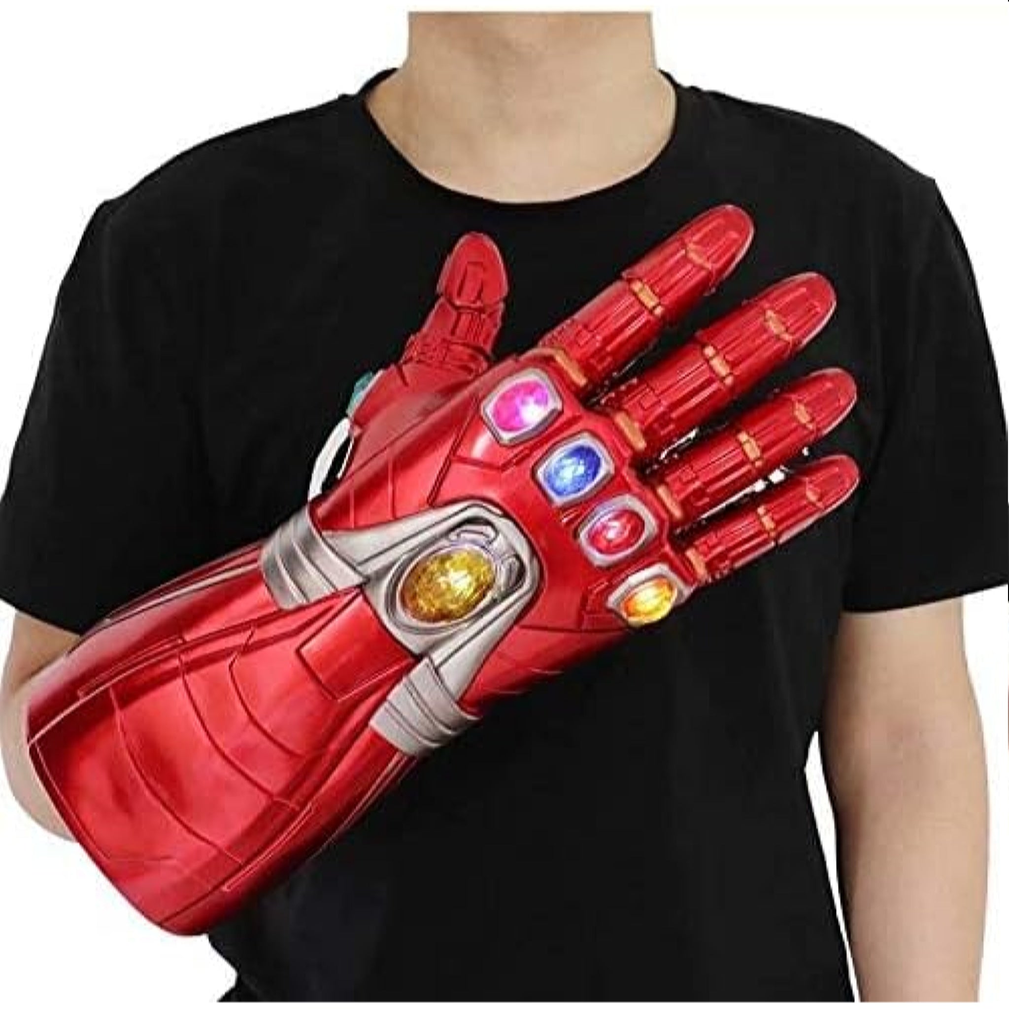 LED Light Up Infinity Gauntlet Gloves with Removable Magnet Infinity Stones
