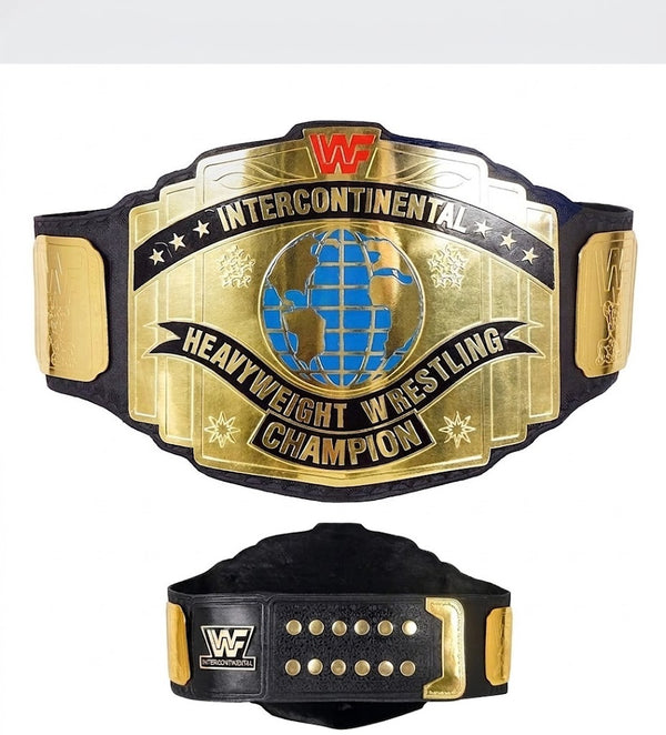 WWE Black Intercontinental Championship Replica Wrestling Title Belt 4MM Brass Plate