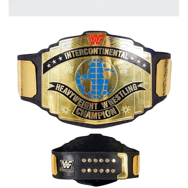 WWE Black Intercontinental Championship Replica Wrestling Title Belt 4MM Brass Plate