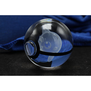 Jigglypuff Pokemon Glass Crystal Pokeball 25 with Light-Up LED Base Ornament 80mm XL Size