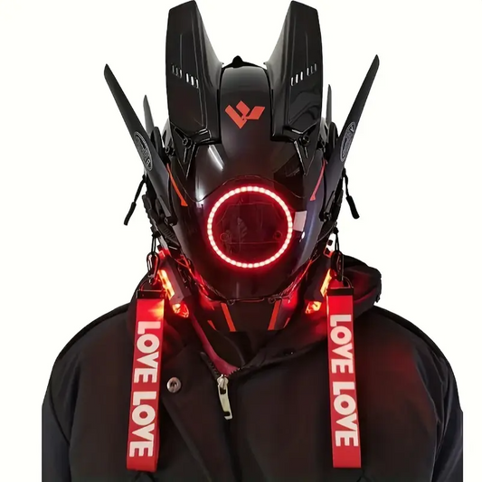 Cyberpunk LED Mask with Braids