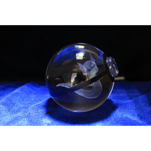 Dratini Pokemon Glass Crystal Pokeball 39 with Light-Up LED Base Ornament 80mm XL Size