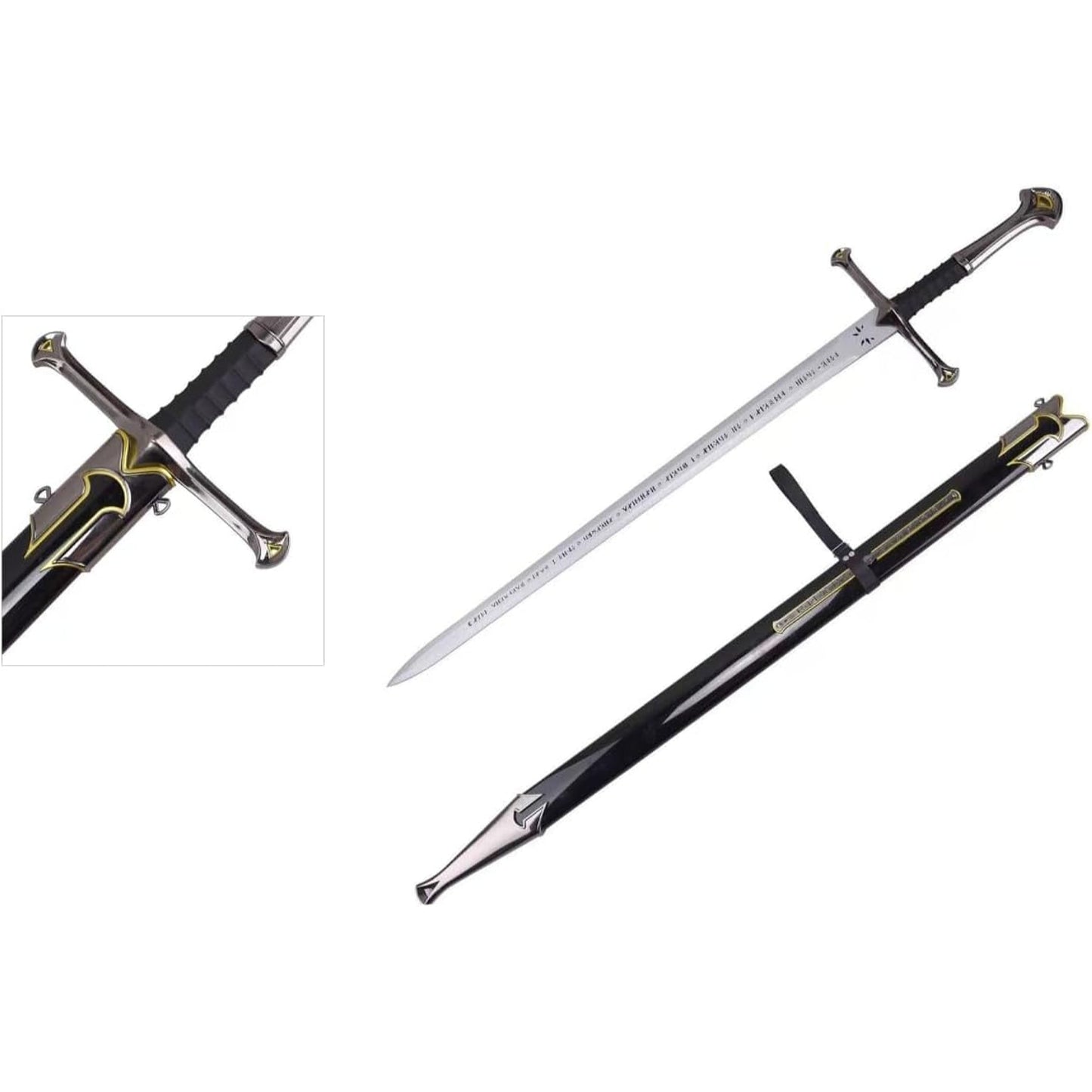 Lord of the Rings Sword of King Elessar Aragorn Anduril Wooden Cosplay Sword Replica