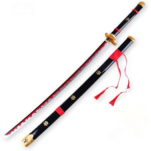 One Piece Roronoa Zoro Cosplay Wooden Swords Black Enma Prop Replica 104cm