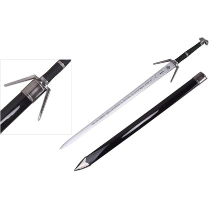 The Witcher 3 Wild Hunt Geralt of Rivia's Silver V Cross Wooden Cosplay Replica Sword