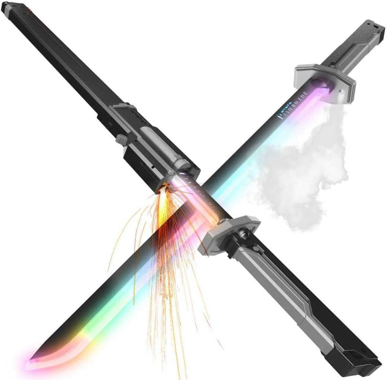 LED Neon Sword with Sparks, Smoke & Sound Effects (Grey)