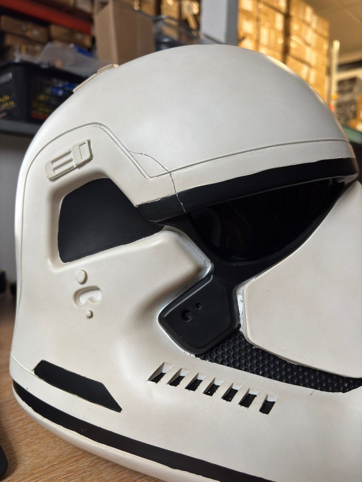 First Order Stormtrooper Finn Resin Helmet DAMAGED