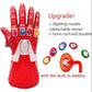 LED Light Up Infinity Gauntlet Gloves with Removable Magnet Infinity Stones